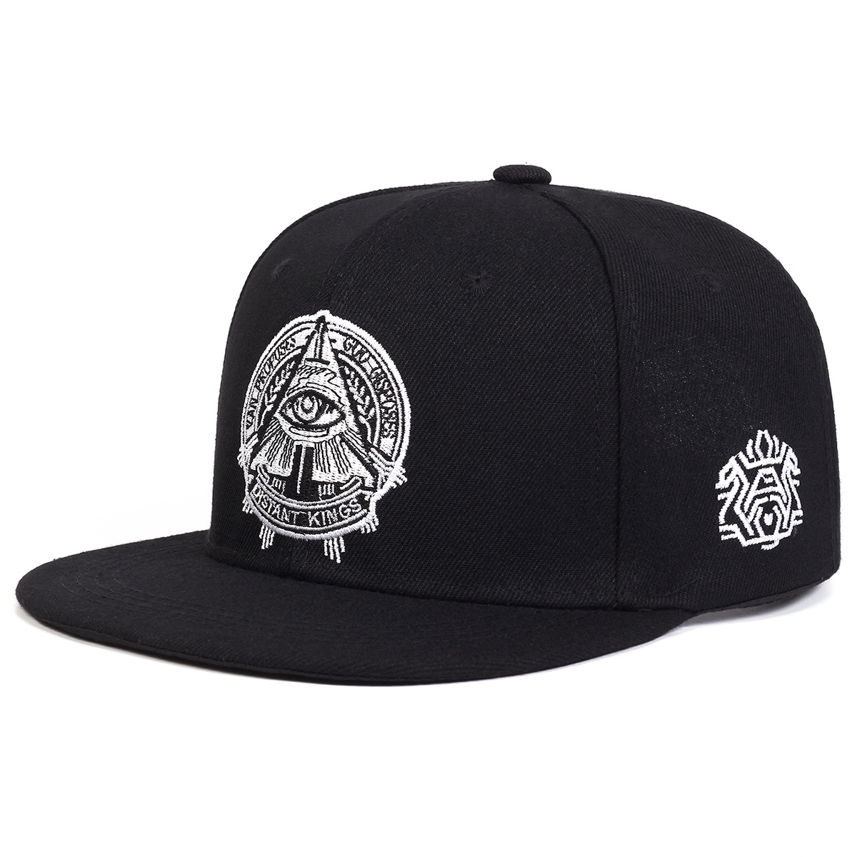 ユニセックスオールシービングアイ刺繍スナップバックハットブラ - Snapback Hat Flat のレビューと価格